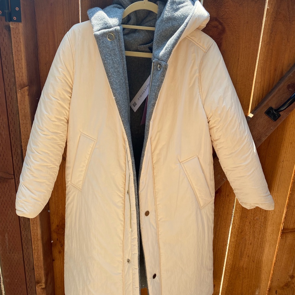 NWT- Caalo reversible sustainable down wool coat